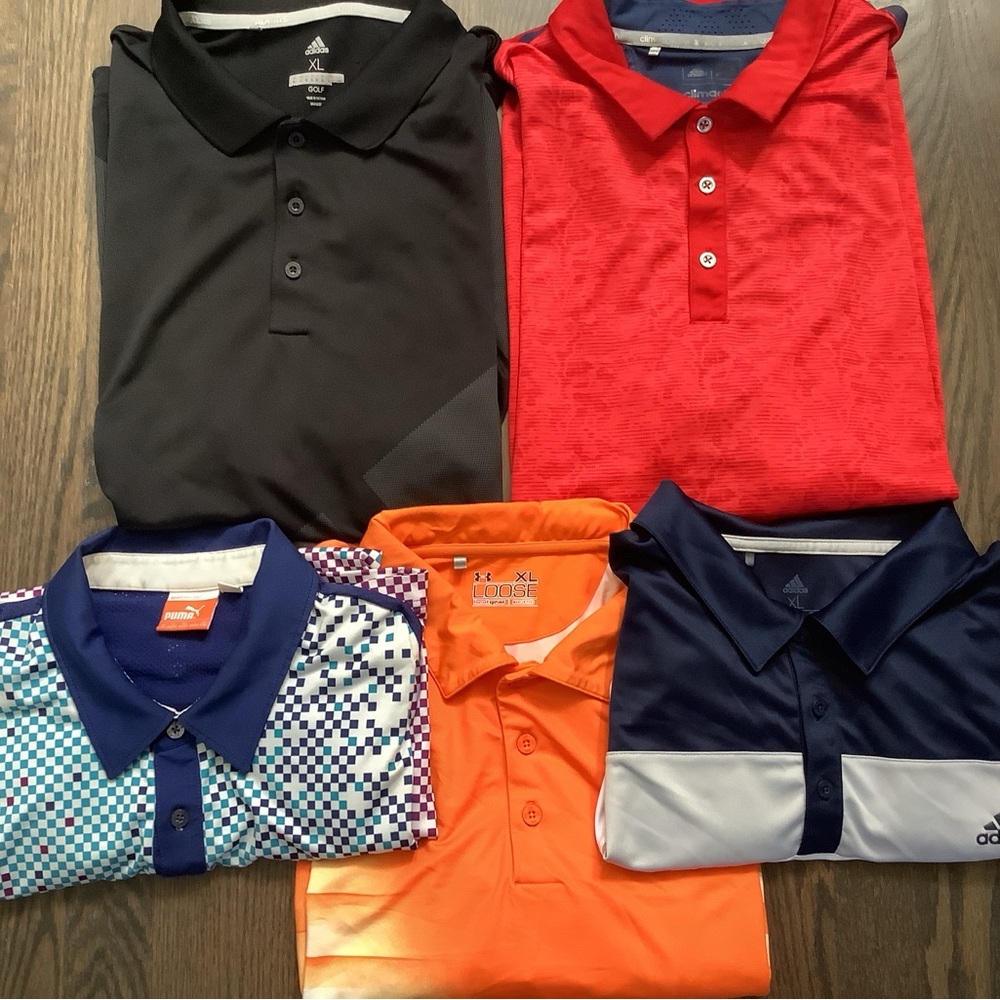 5 Men’s Golf Shirts Size XL